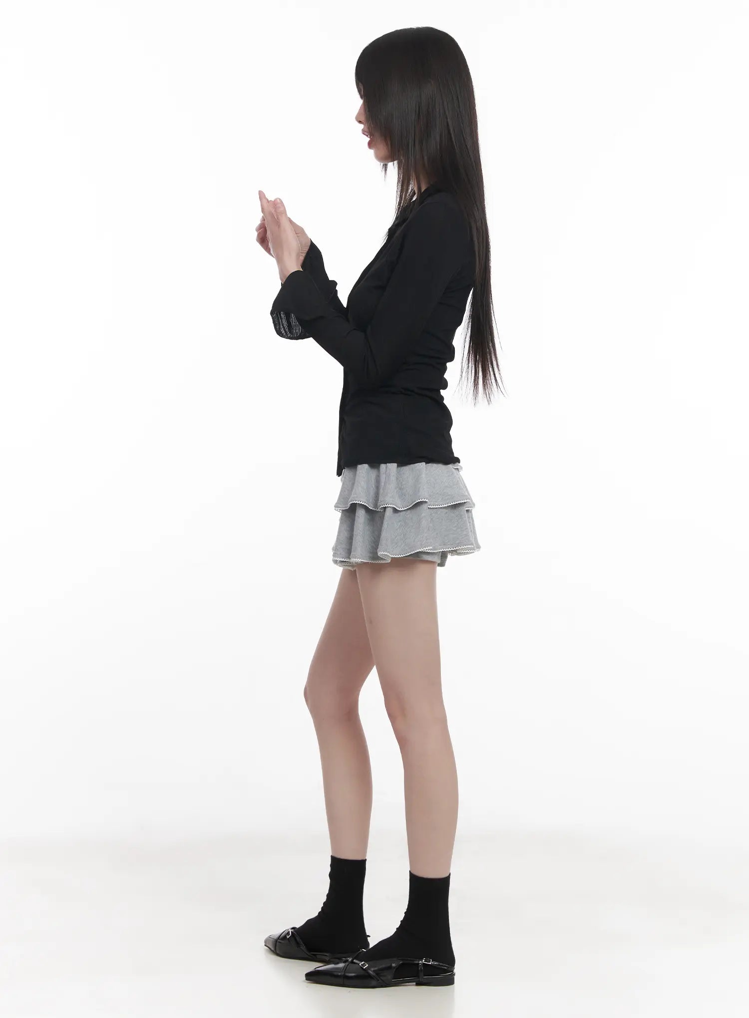 Lace Ruffle Mini Skirt CU518