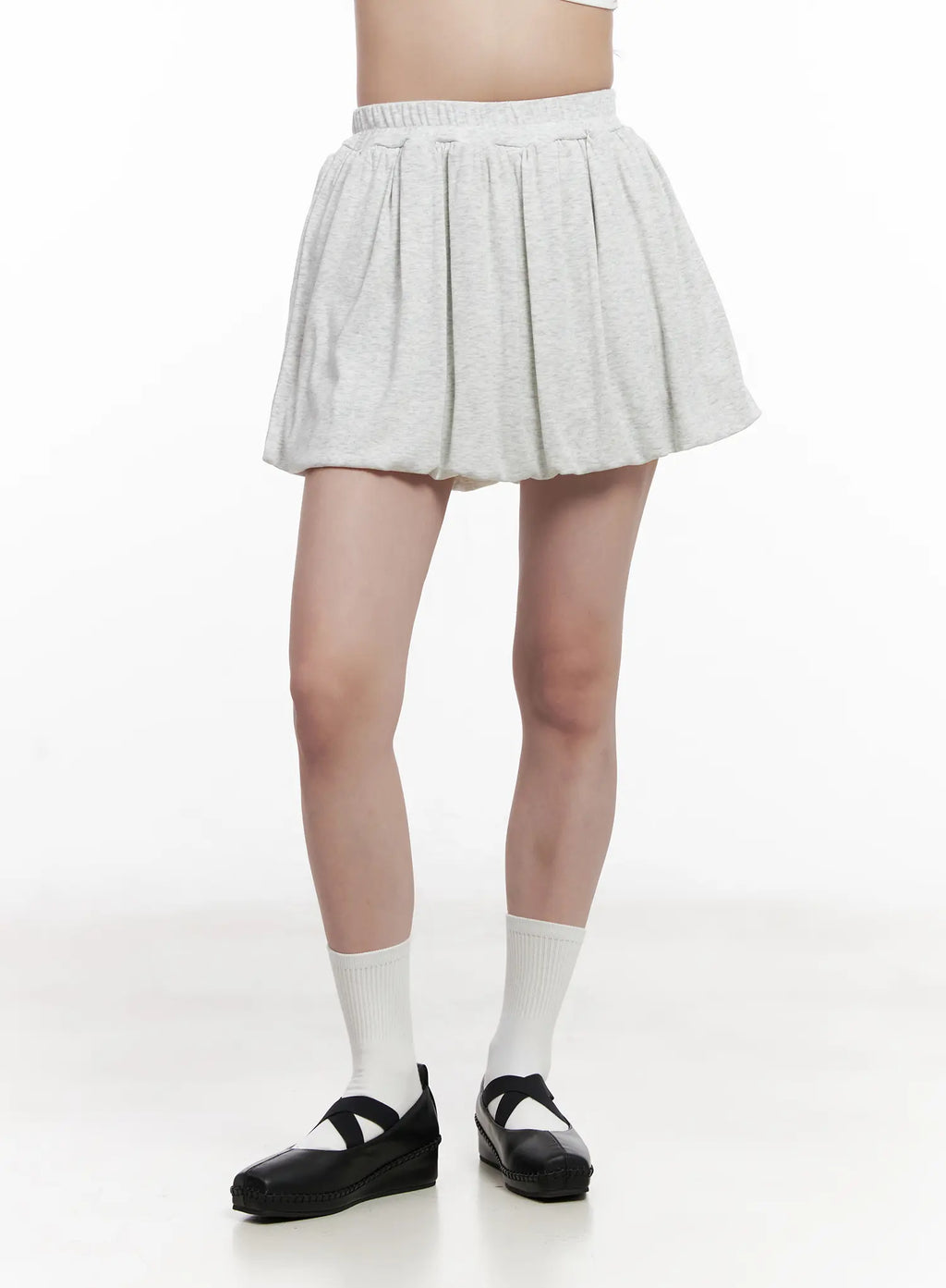 Comfy Gray Pleated Skirt CL516